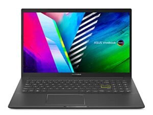 ASUS VivoBook 15 OLED K513 Thin & Light Laptop, 15.6 OLED Display, Intel i5-1135G7 CPU, Intel Iris Xe Graphics, 12GB RAM, 512GB PCIe SSD, Fingerprint Reader, Windows 10 Home, Indie Black, K513EA-AB54